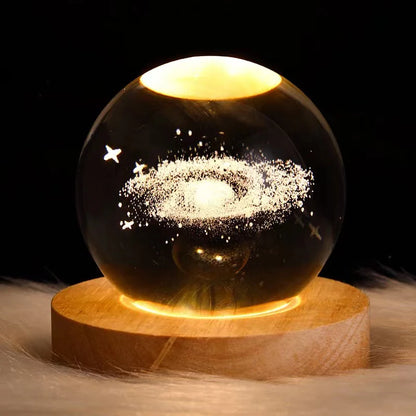 Crystal Ball Lamp with Galaxy and Planetary