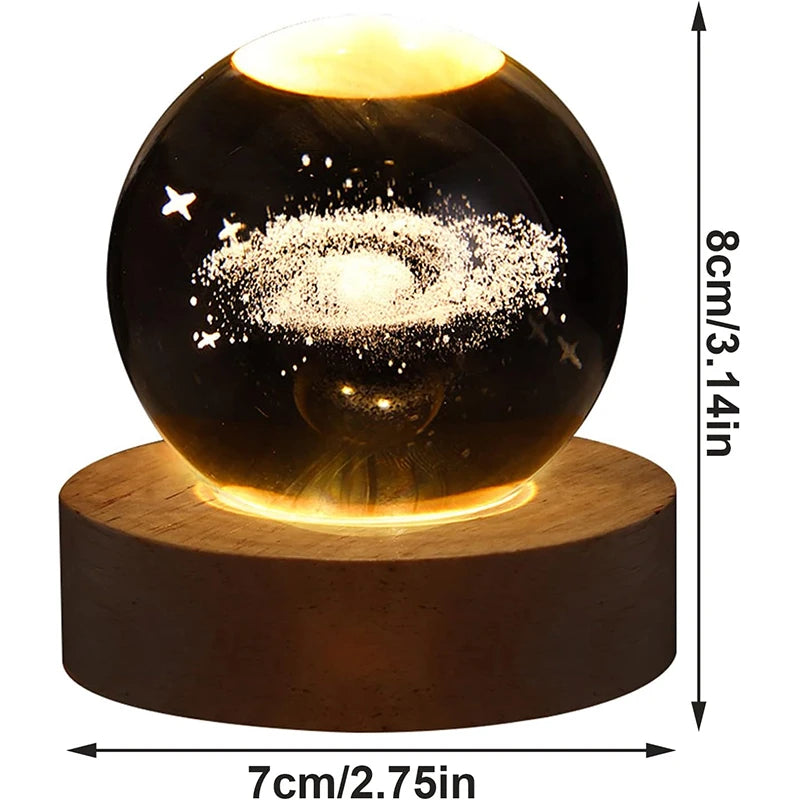 Crystal Ball Lamp with Galaxy and Planetary