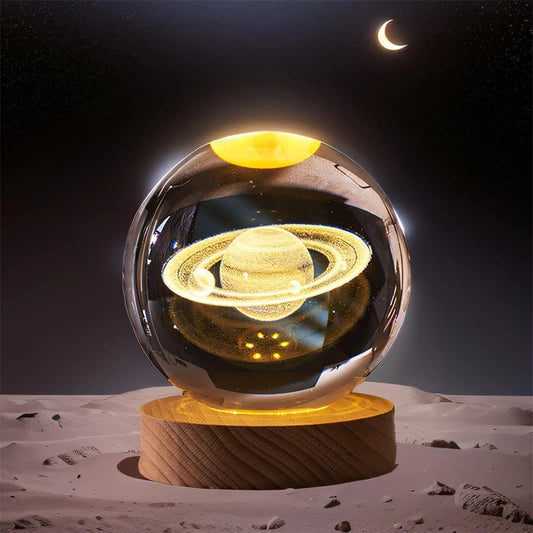 Crystal Ball Lamp with Galaxy and Planetary